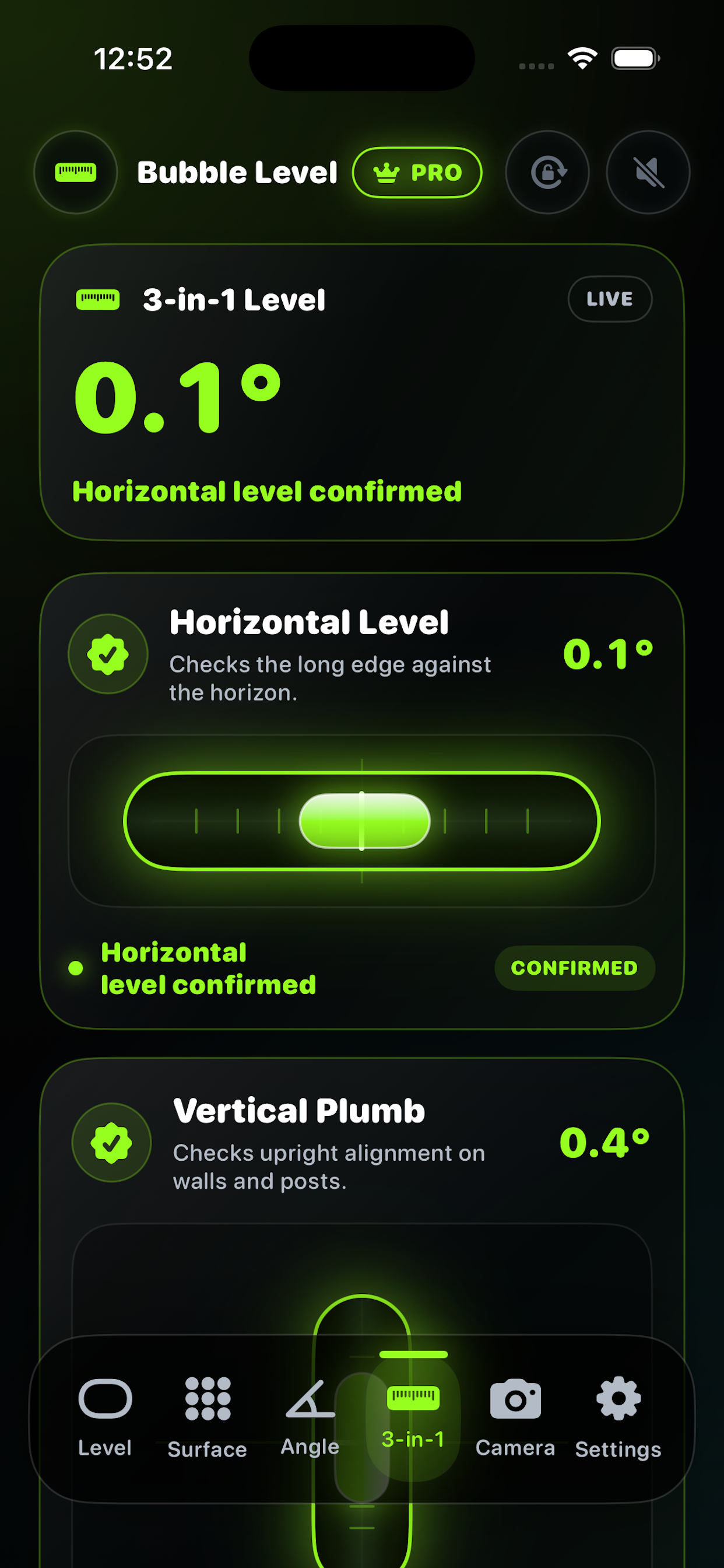 Bubble Level AI — 3-in-1 level