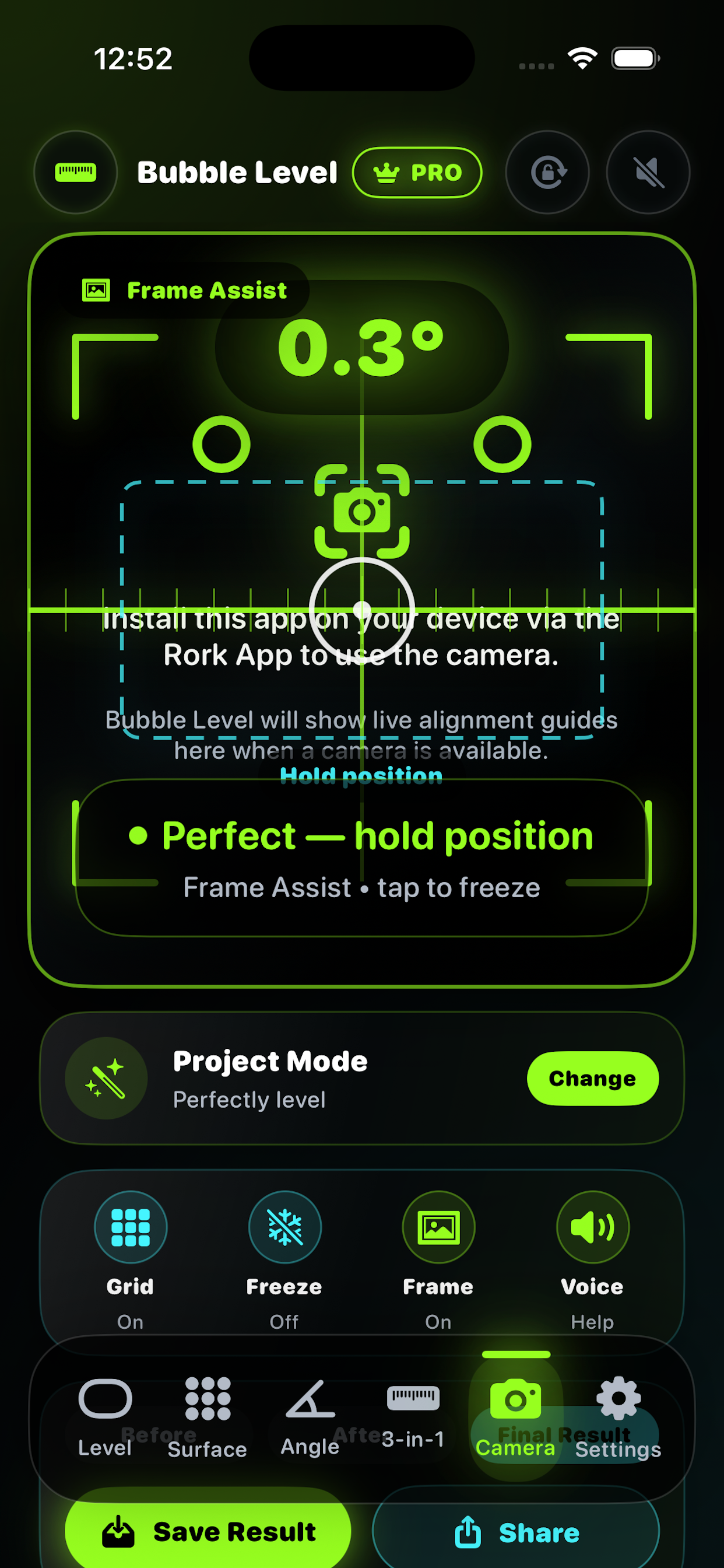 Bubble Level AI — camera frame assist