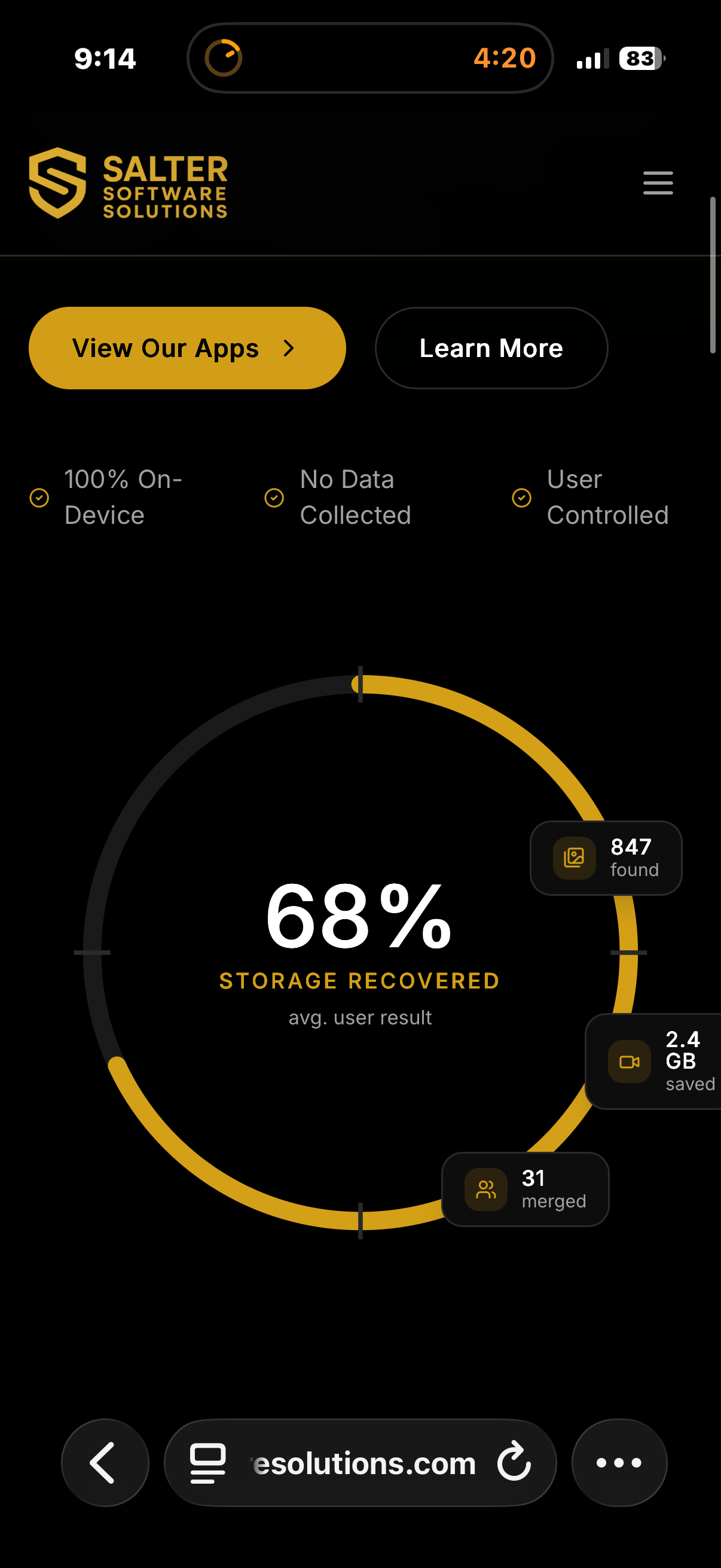 Memory Cleaner AI — storage overview